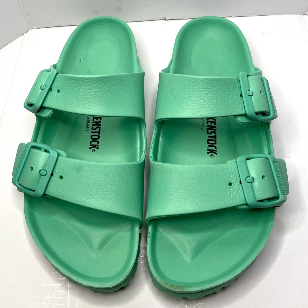 Birkenstock Arizona Essentials EVA Slide Sandals Flip Flop Slip On Sz 6/6.5 Jade